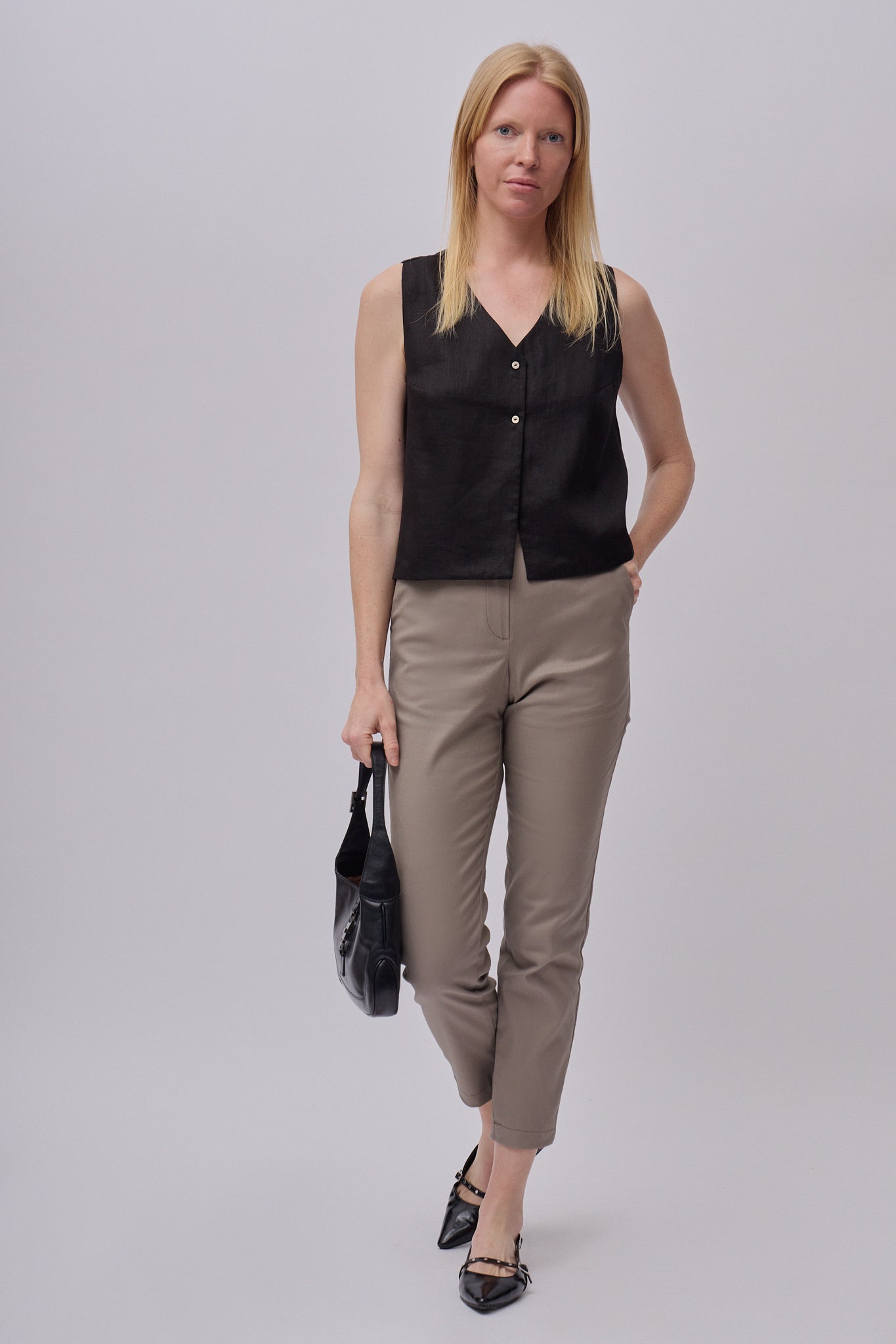 Dámská lněná vestička - loose fit