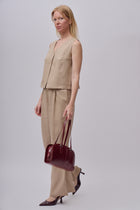 Dámské lněné volné kalhoty beach