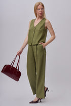 Dámské lněné volné kalhoty beach