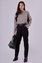 Dámská mikina bez kapuce z biobavlny brushed - Oversized