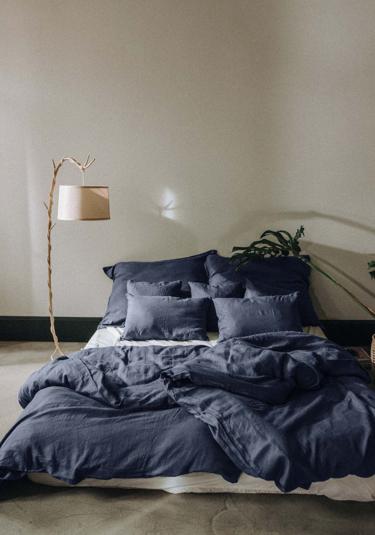 Deco & Home Linen Bedding Deep blue