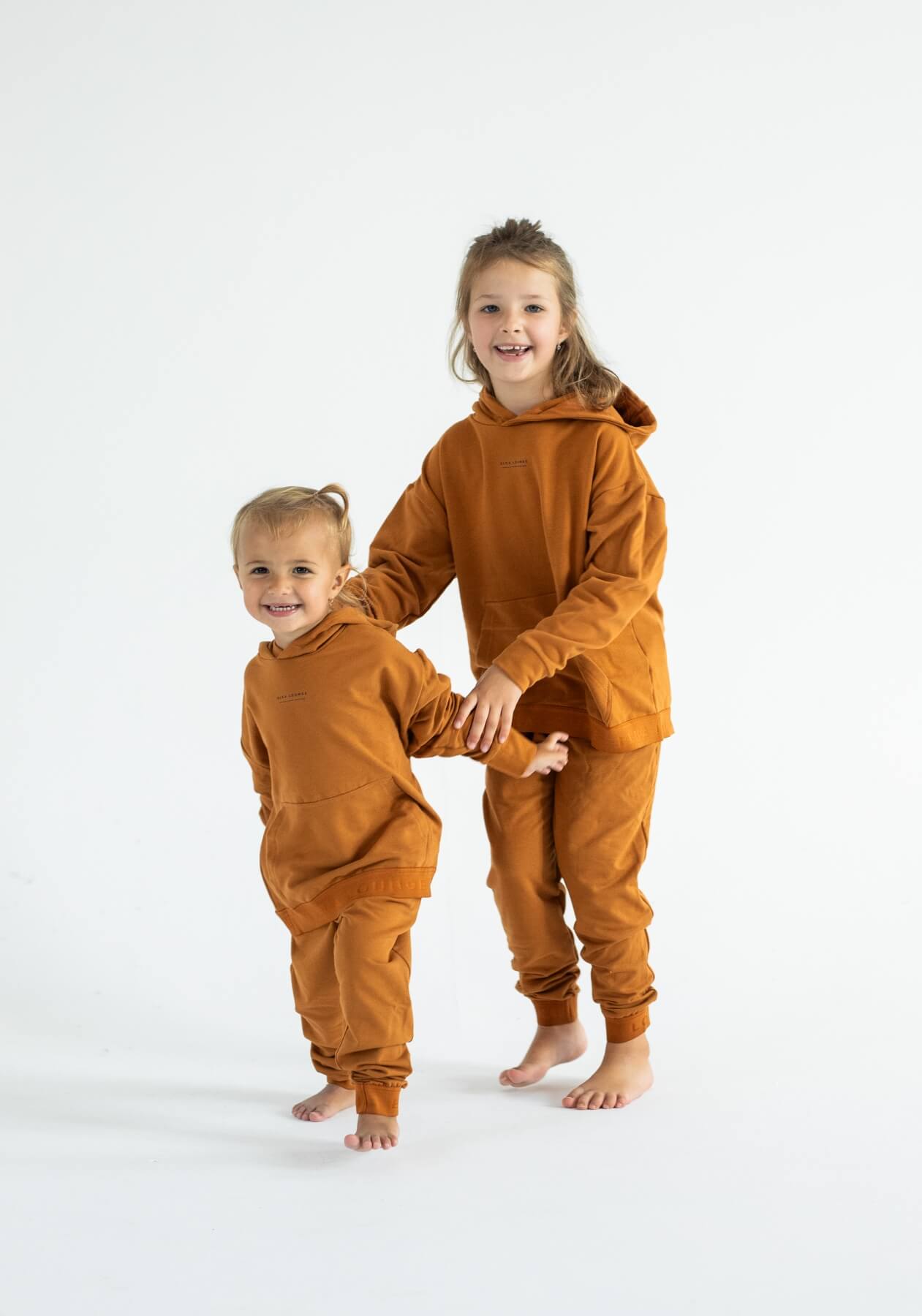 Kids sweatpants organic cotton Burnt ochre