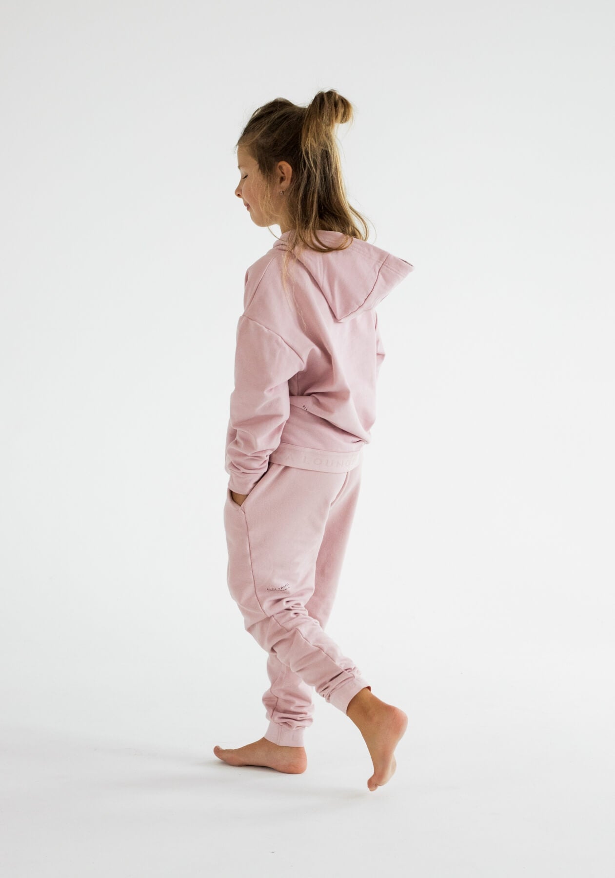 Kids sweatpants organic cotton Bailet slipper-Pink