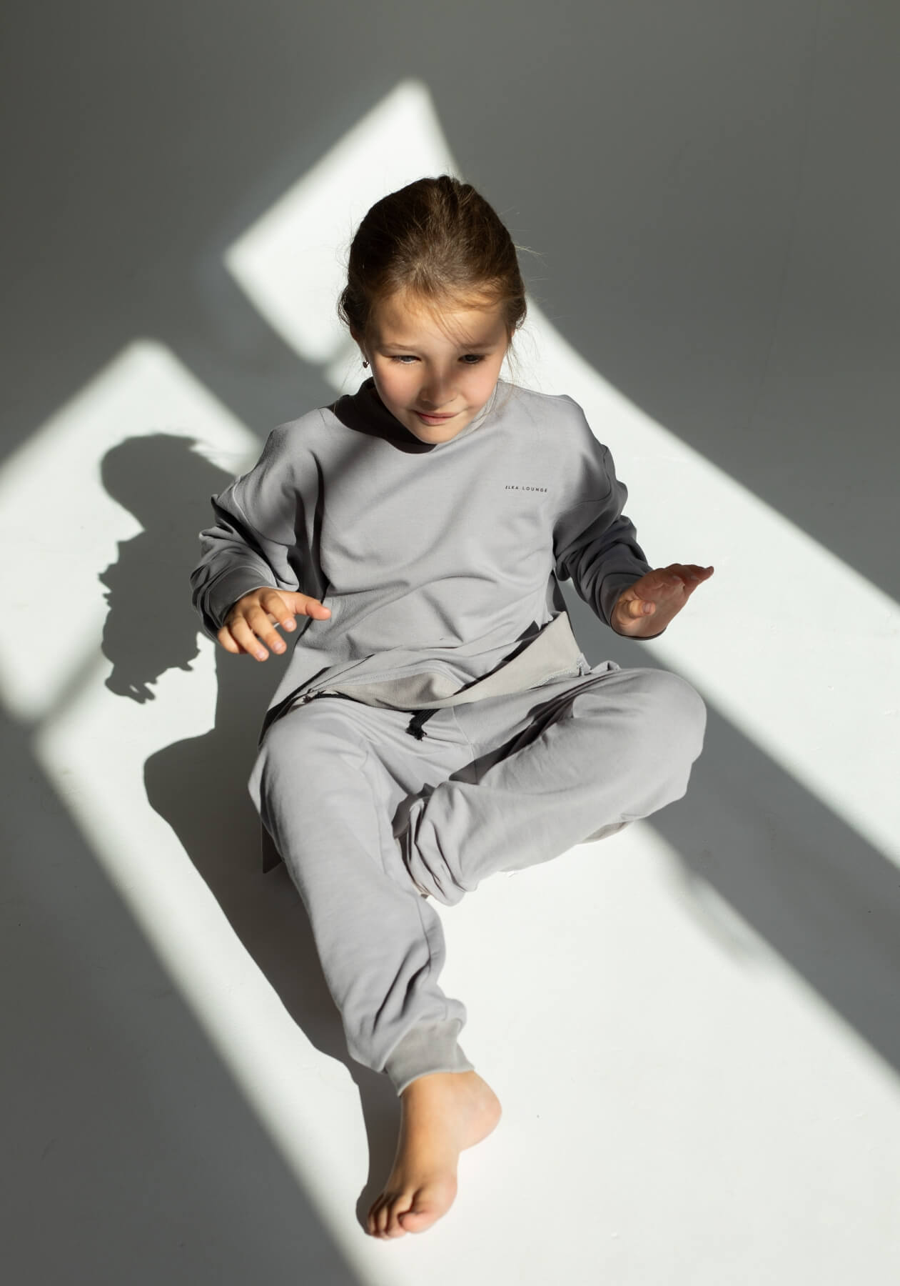 Kids Sweatpants organic cotton Light gray - Oversized