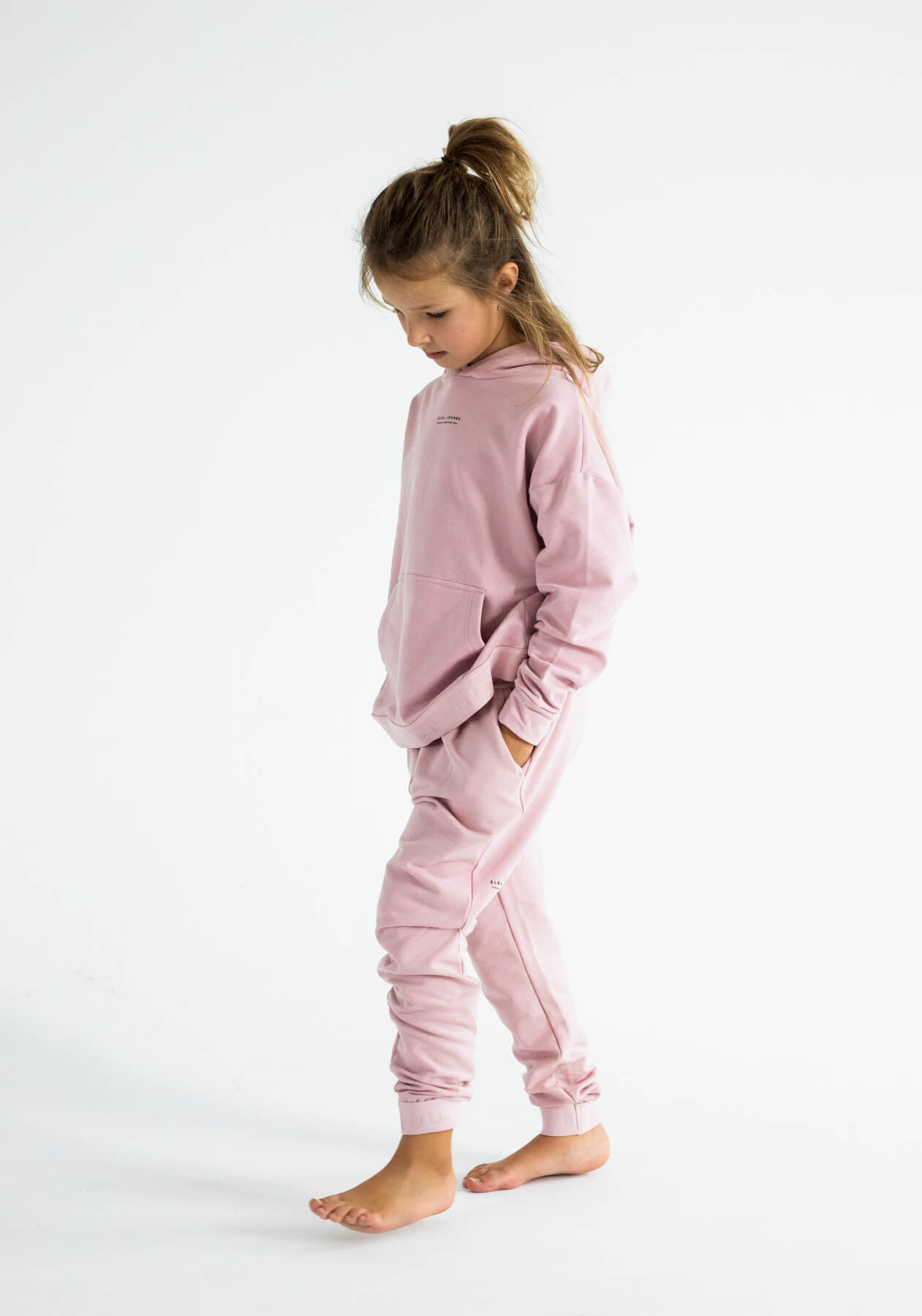 Children's hoodie organic cotton Bailet slipper-Pink - regular