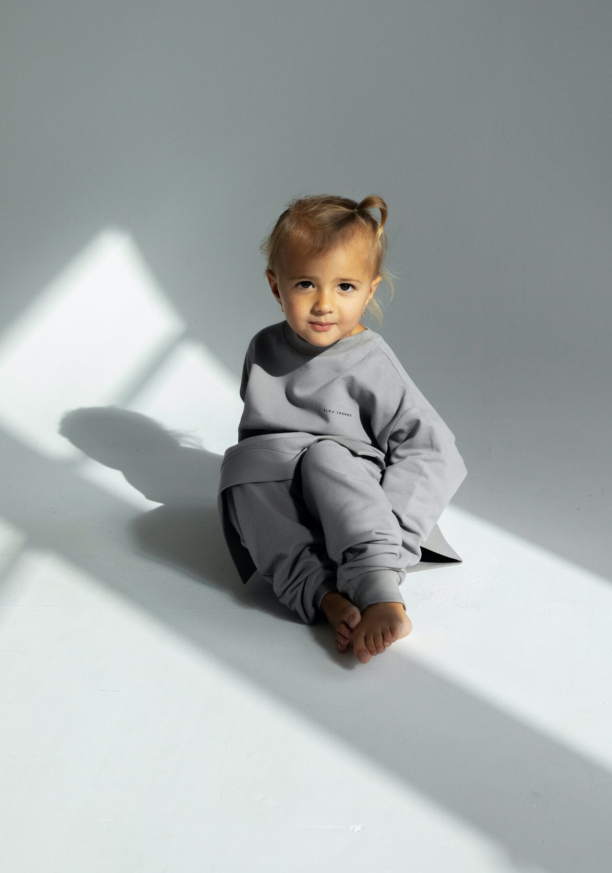 Detská mikina bez kapucne z biobavlny Light gray - Oversized