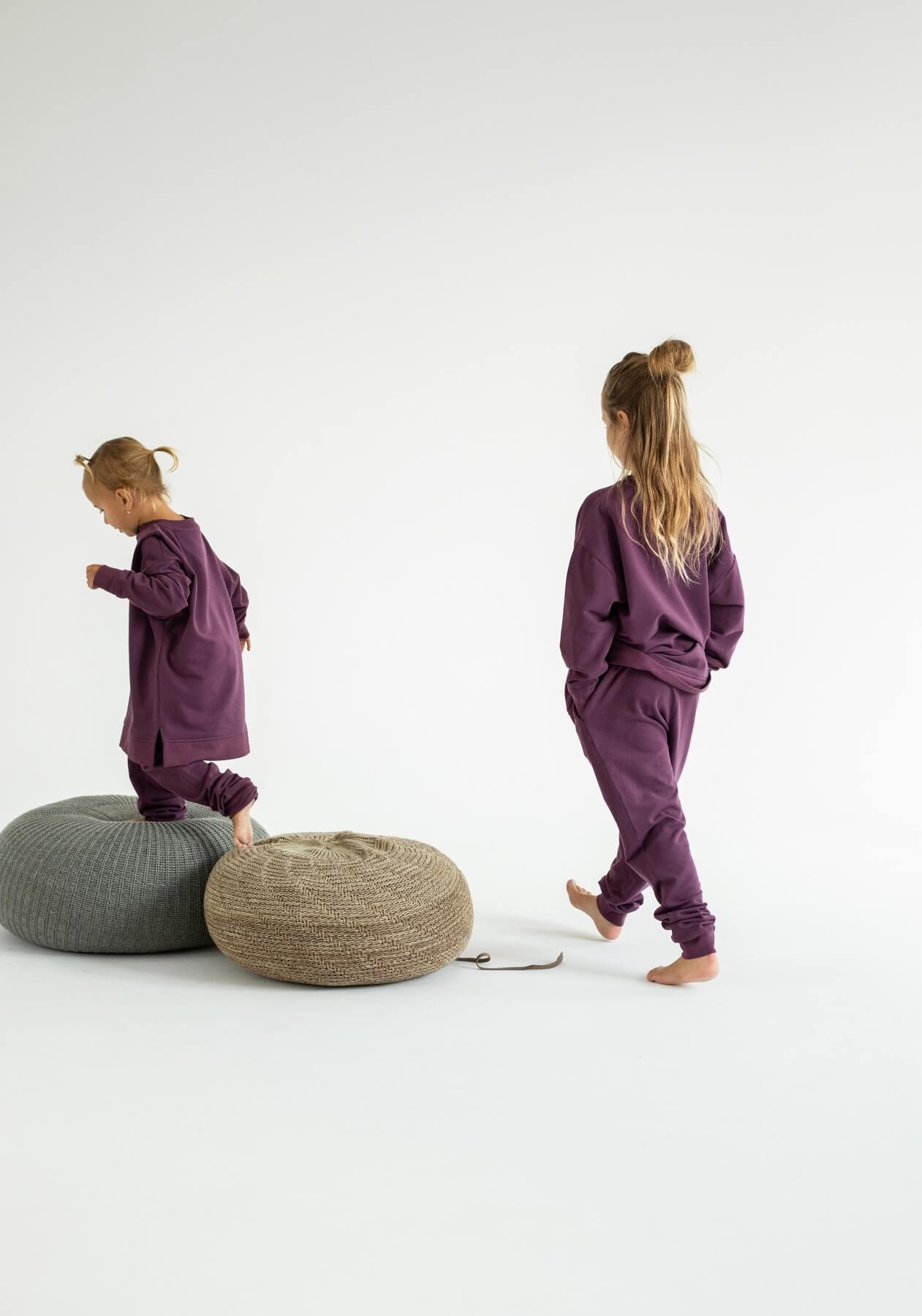Children's Sweatshirt organic cotton Purple - Oversized