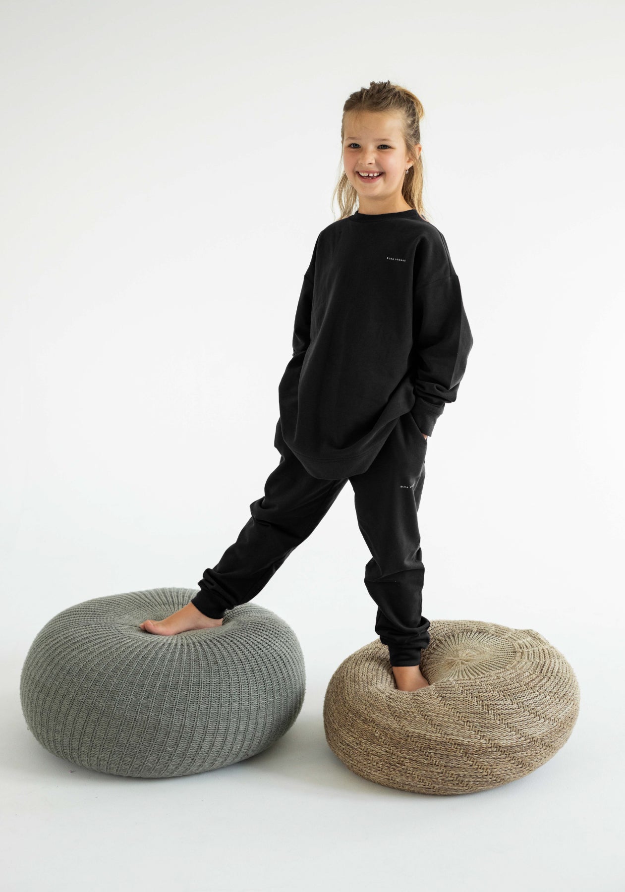 Children's hoodie organic cotton Black - Oversized