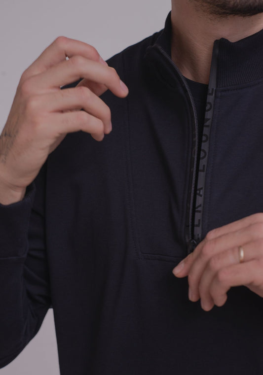 Pánska Mikina zip-up z biobavlny - Loose fit