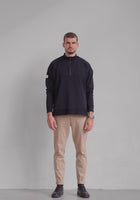 Men Sweatshirt zip-up organic cotton side slits - Loose fit