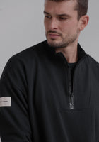 Men Sweatshirt zip-up organic cotton side slits - Loose fit