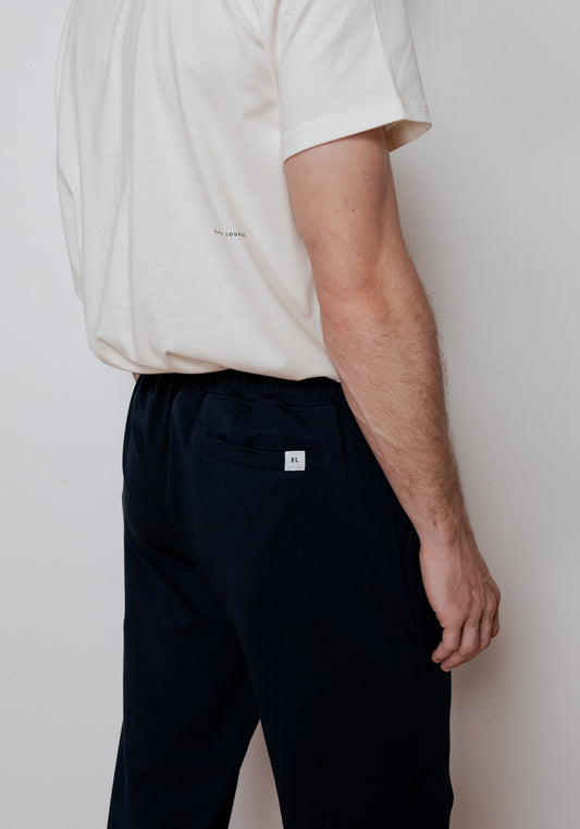 Men sweatpants organic cotton Deep blue - loose fit