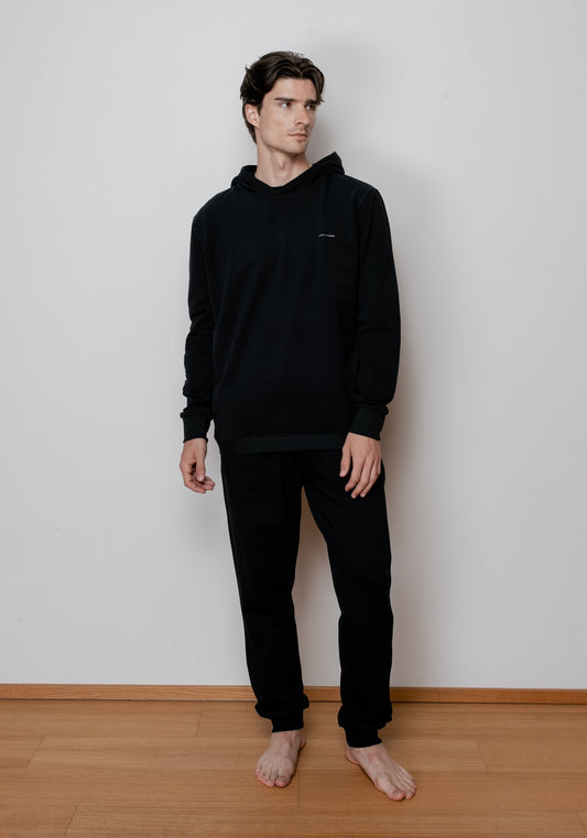 Men’s Hoodie organic cotton Black brushed - regular update