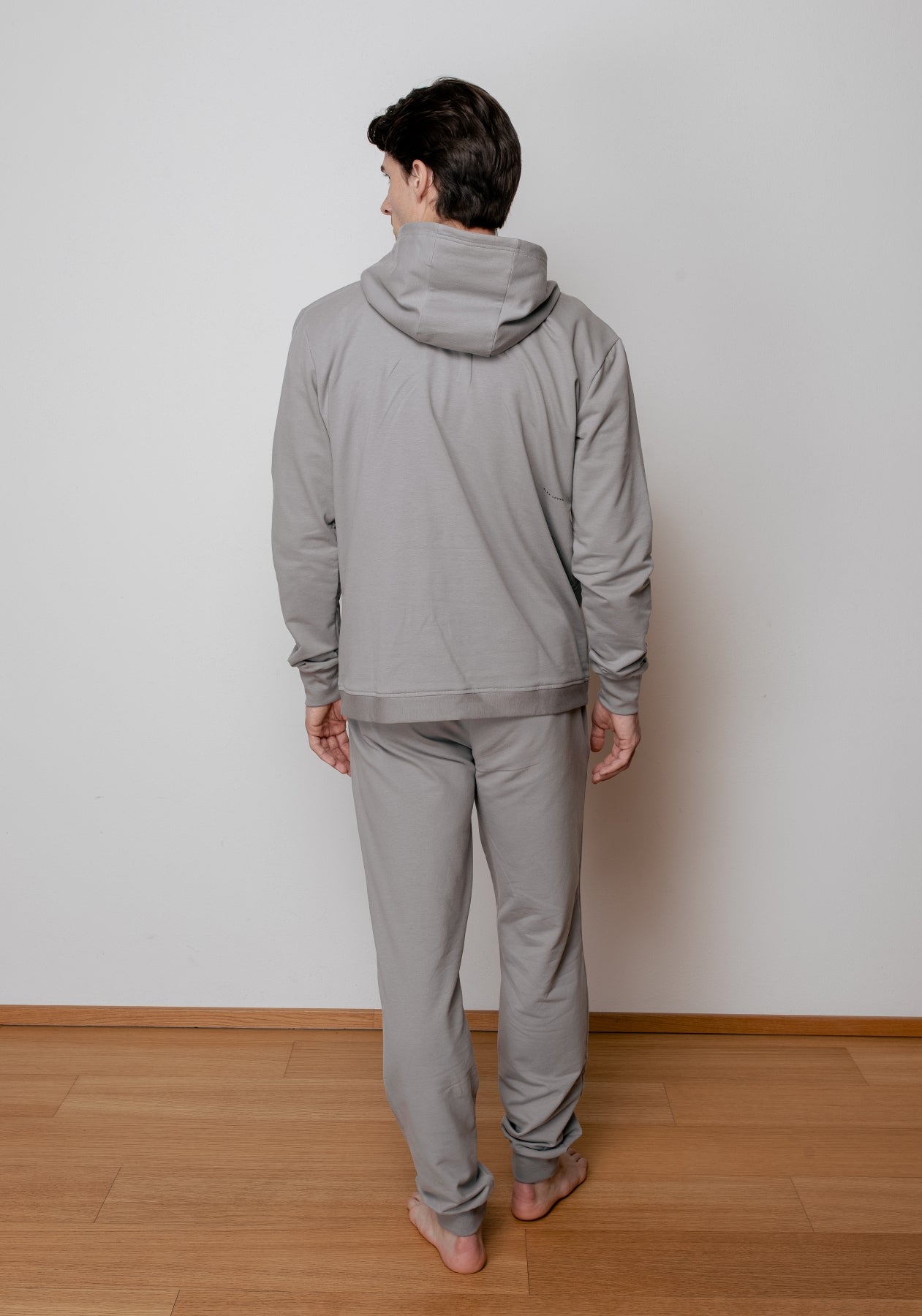 Męska bluza z kapturem bawełna organiczna Gray brushed - regular update