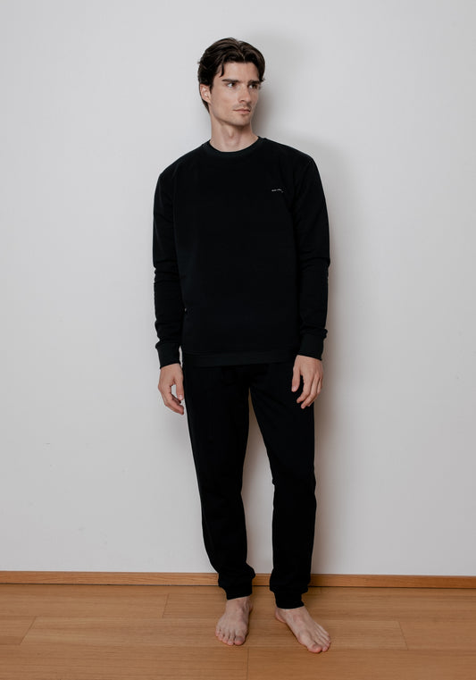 Men’s sweatshirt organic cotton Black brushed - regular update