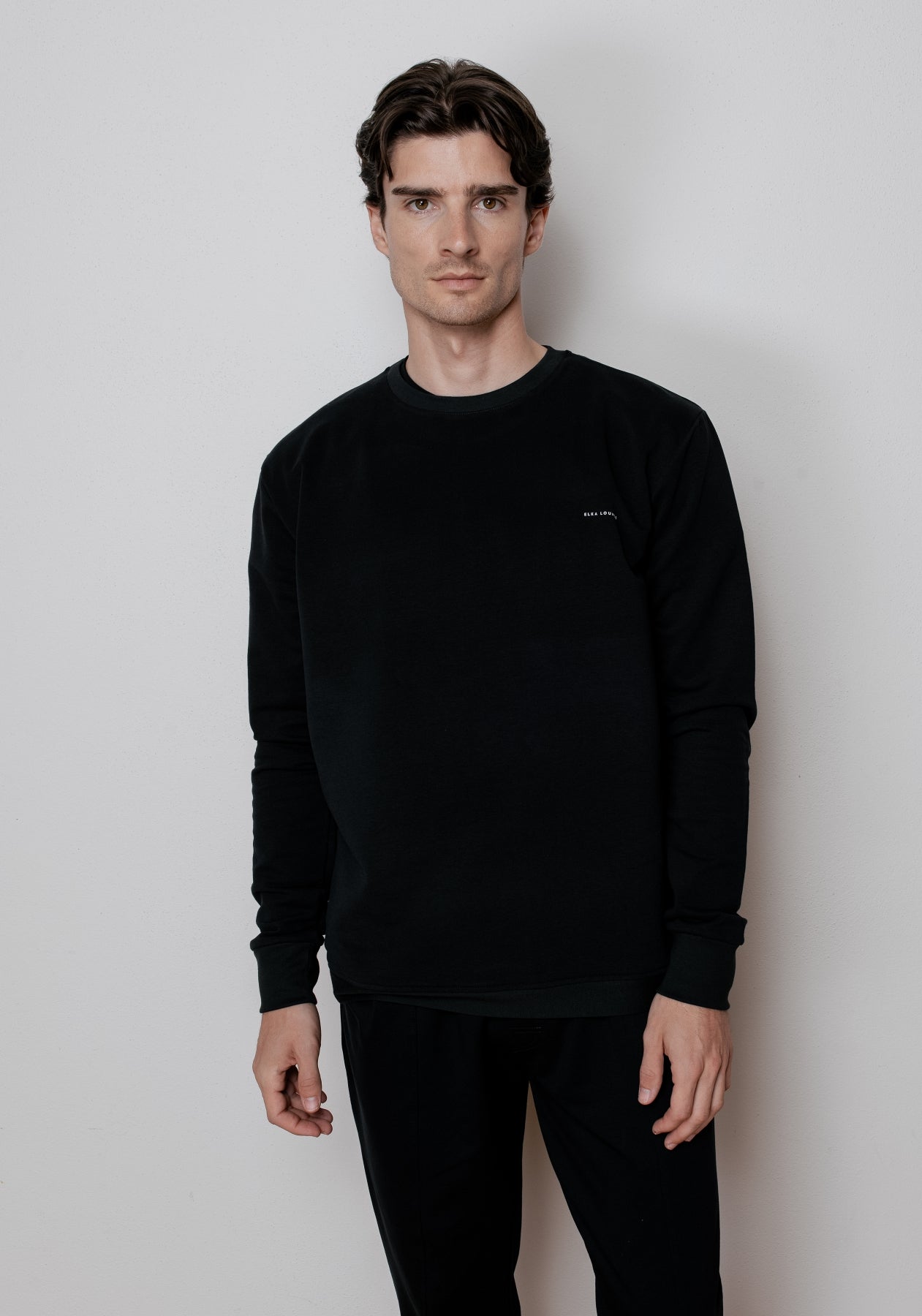 Pánska mikina bez kapucne z biobavlny brushed - regular