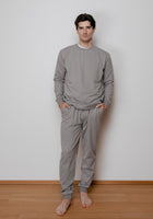 Pánská mikina bez kapuce z biobavlny brushed - regular