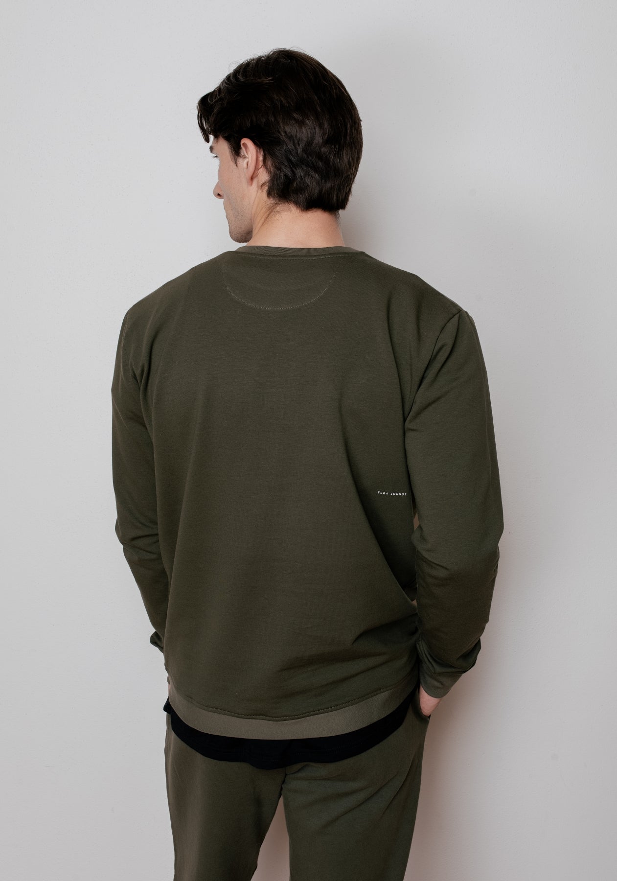 Męska bluza bawełna organiczna Moss green brushed - regular update