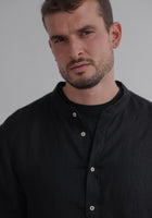 Pánská lněná košile bez límečku - regular fit