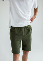 Men sweatpants shorts organic cotton brushed - regular fit
