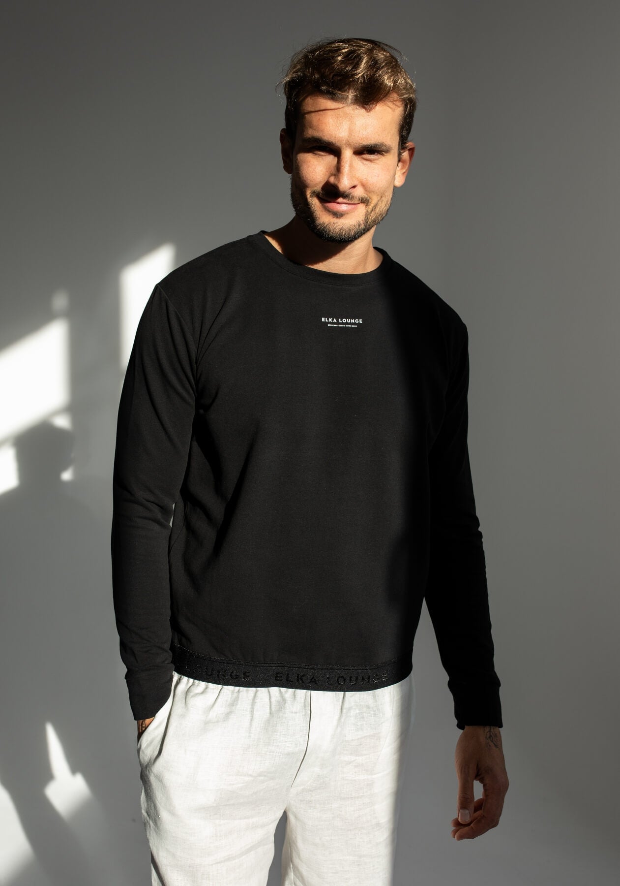 Men Sweatshirt organic cotton Black - regular