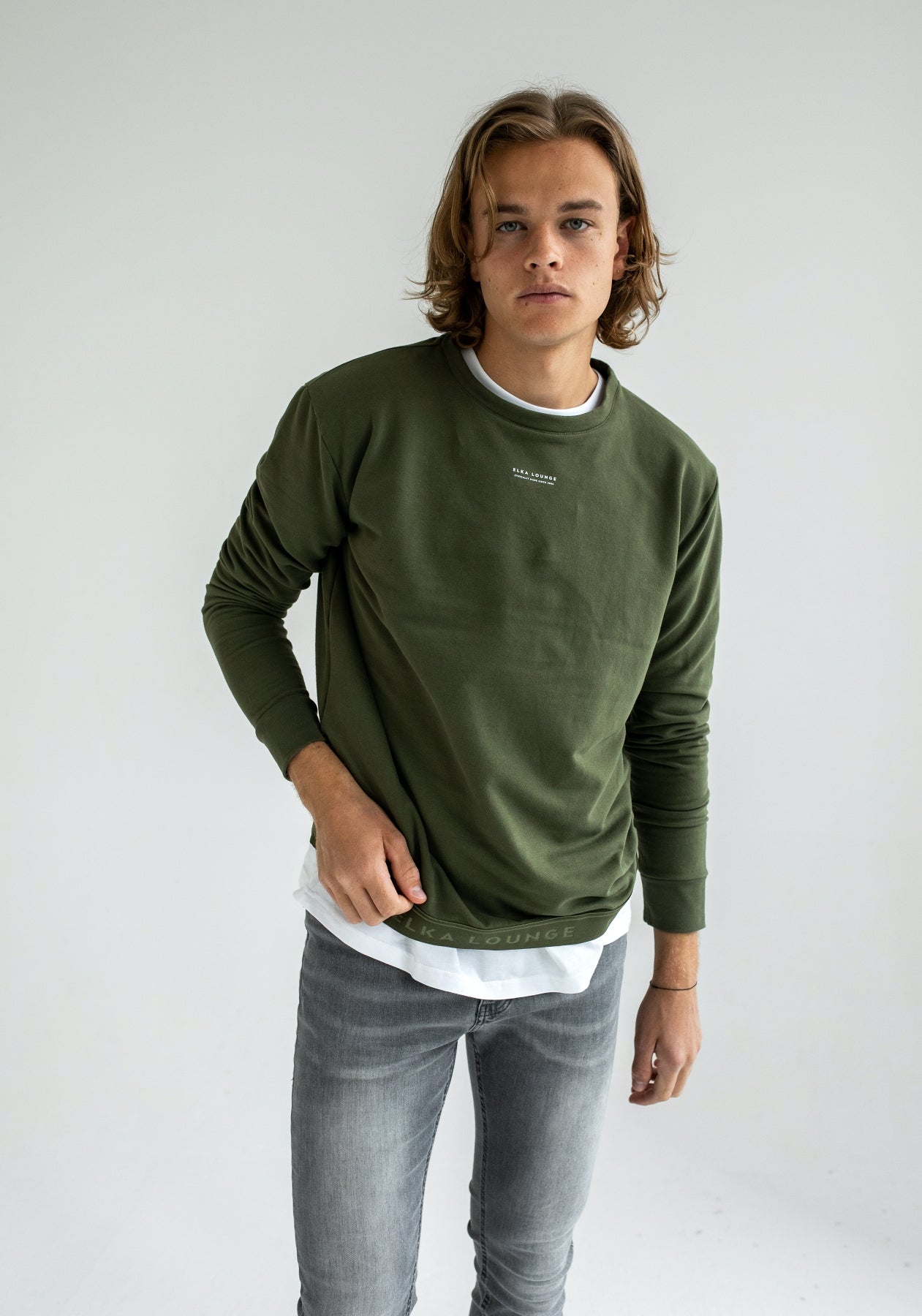 Khaki discount mens sweatshirt