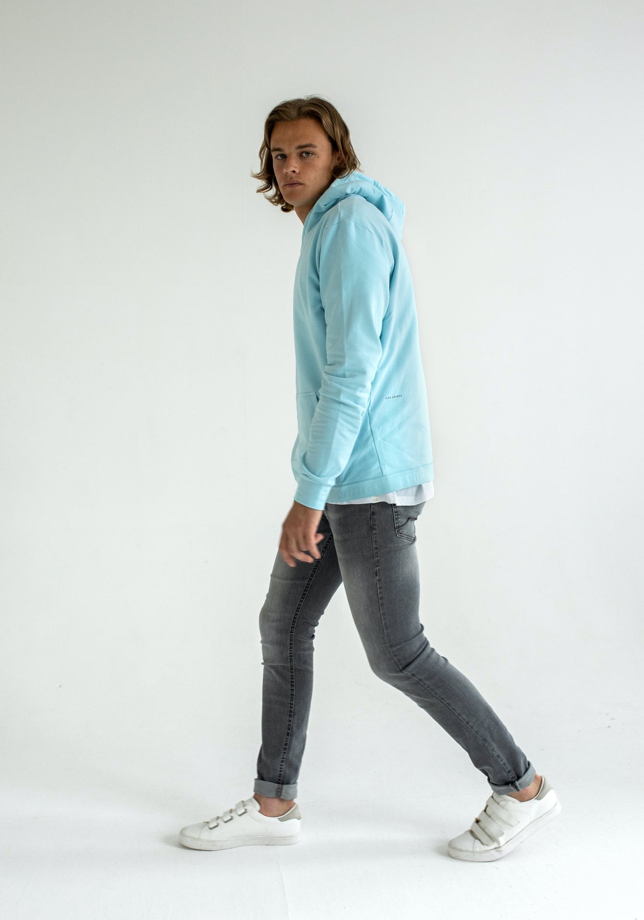 Men sweatshirt organic cotton Sky blue - regular