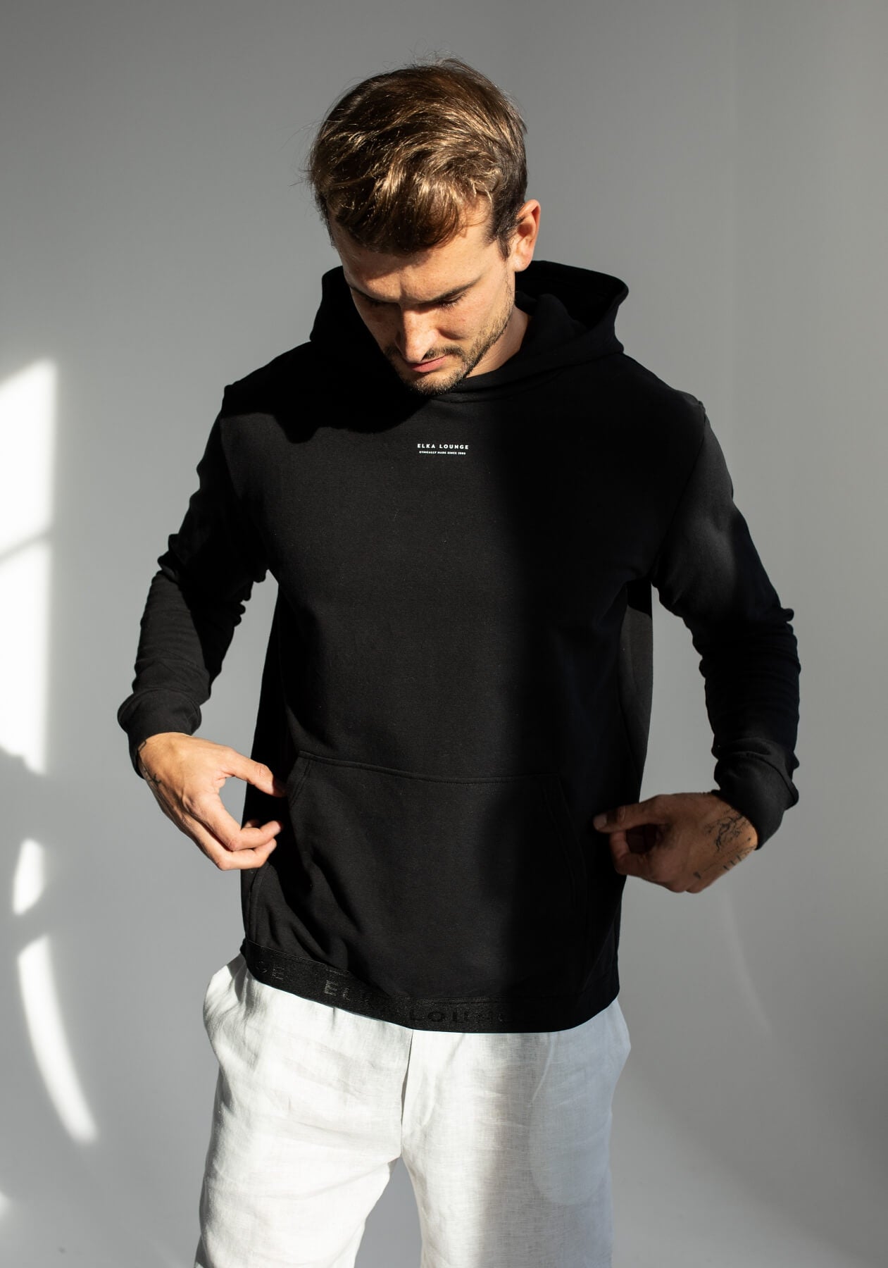 Men sweatshirts organic cotton Black - regular