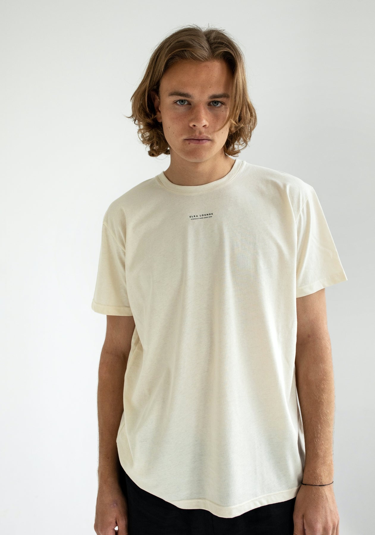 Men t-shirt organic cotton Offwhite-natural regular