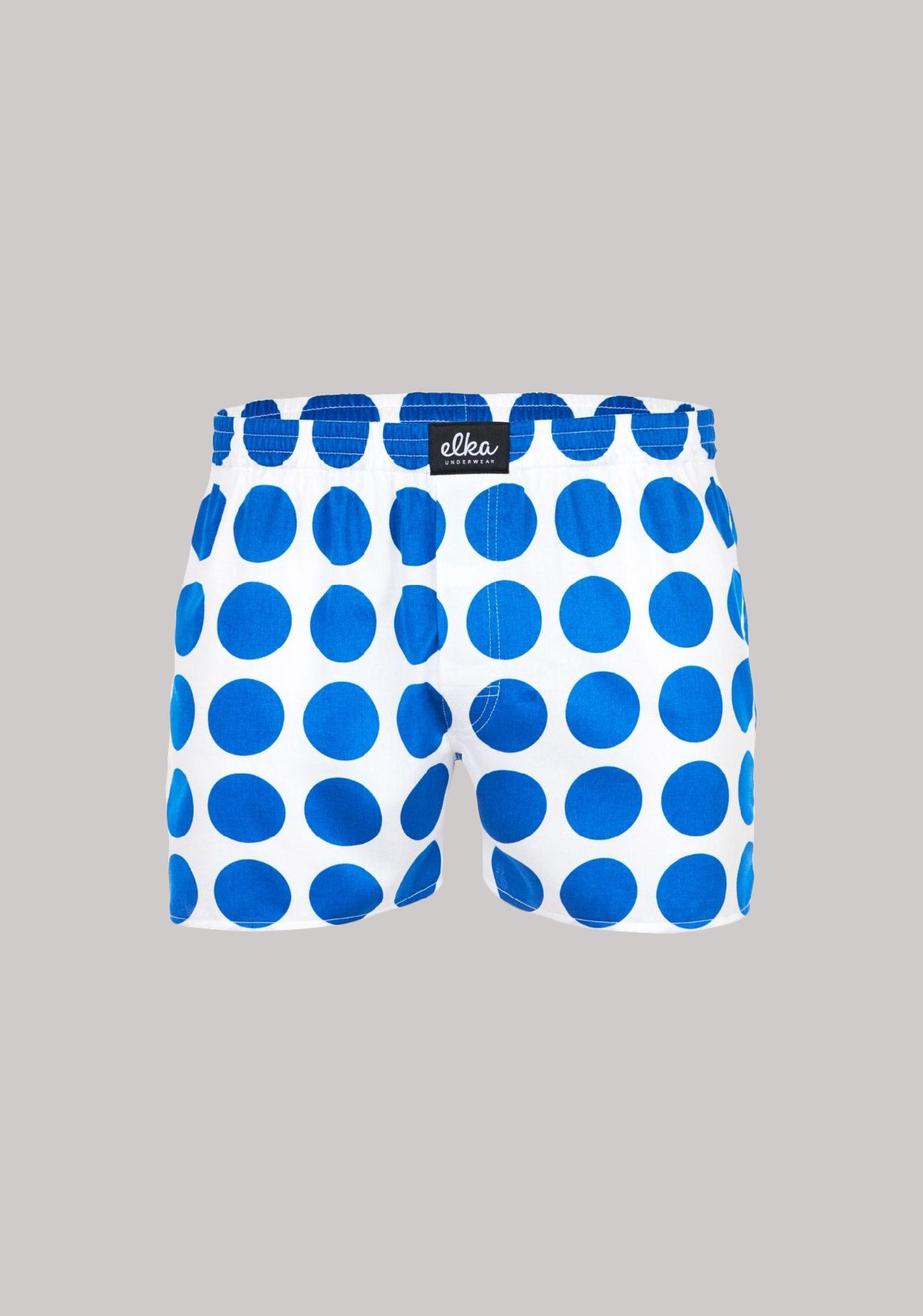 Men's shorts White with blue polka dots