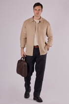 Pánská lněná košile s límečkem - regular fit