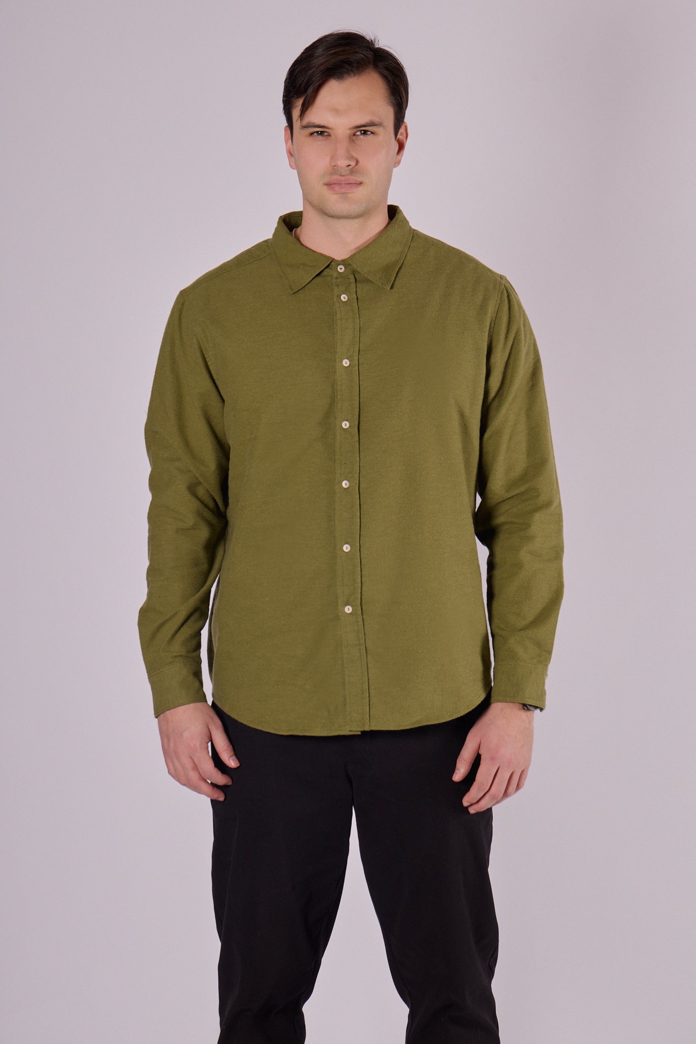 Pánská flanelová košile s límečkem - regular fit