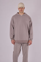 Pánská mikina s kapucí z biobavlny brushed - Oversized