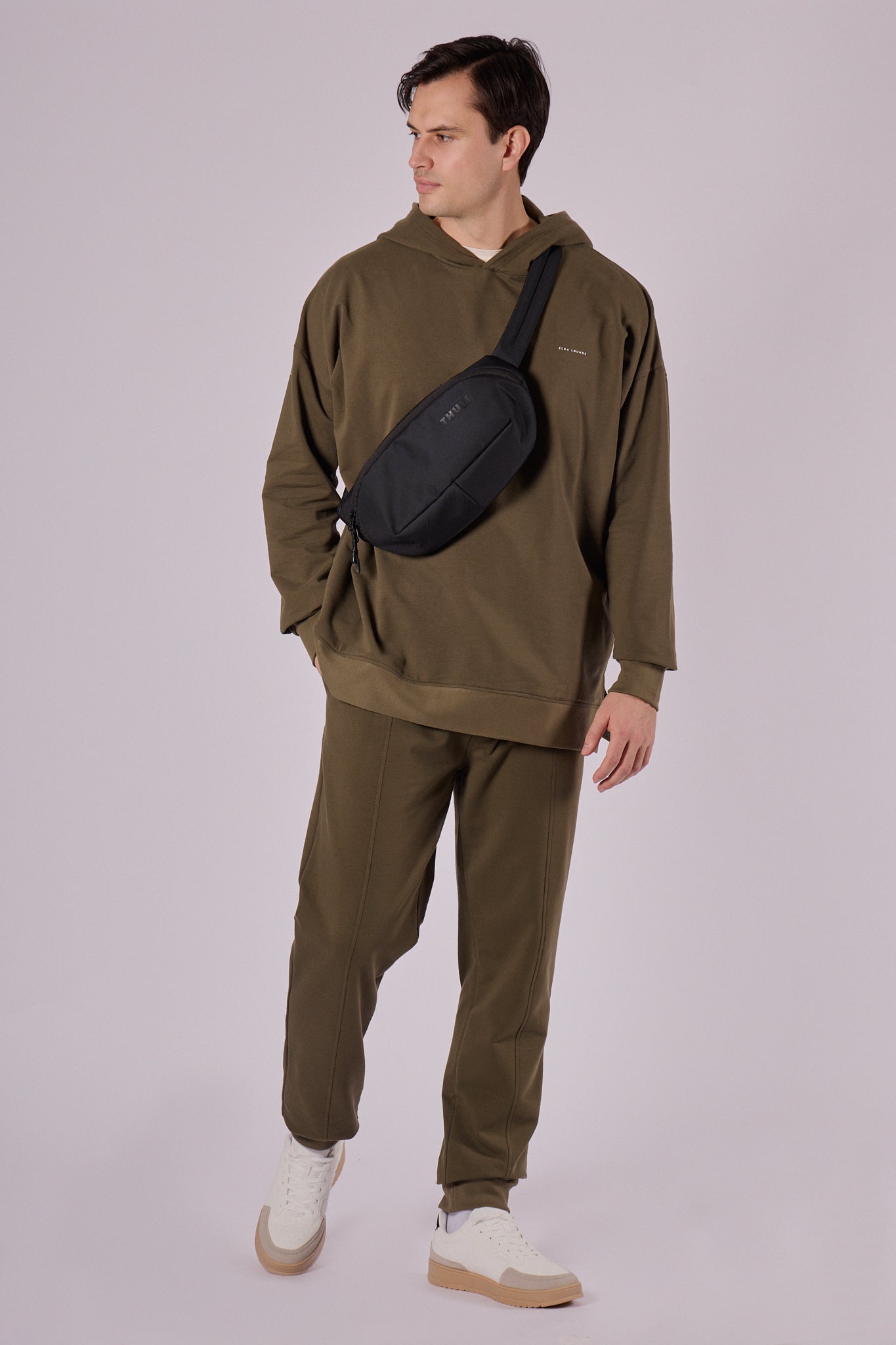 Men sweatpants organic cotton brushed - loose fit