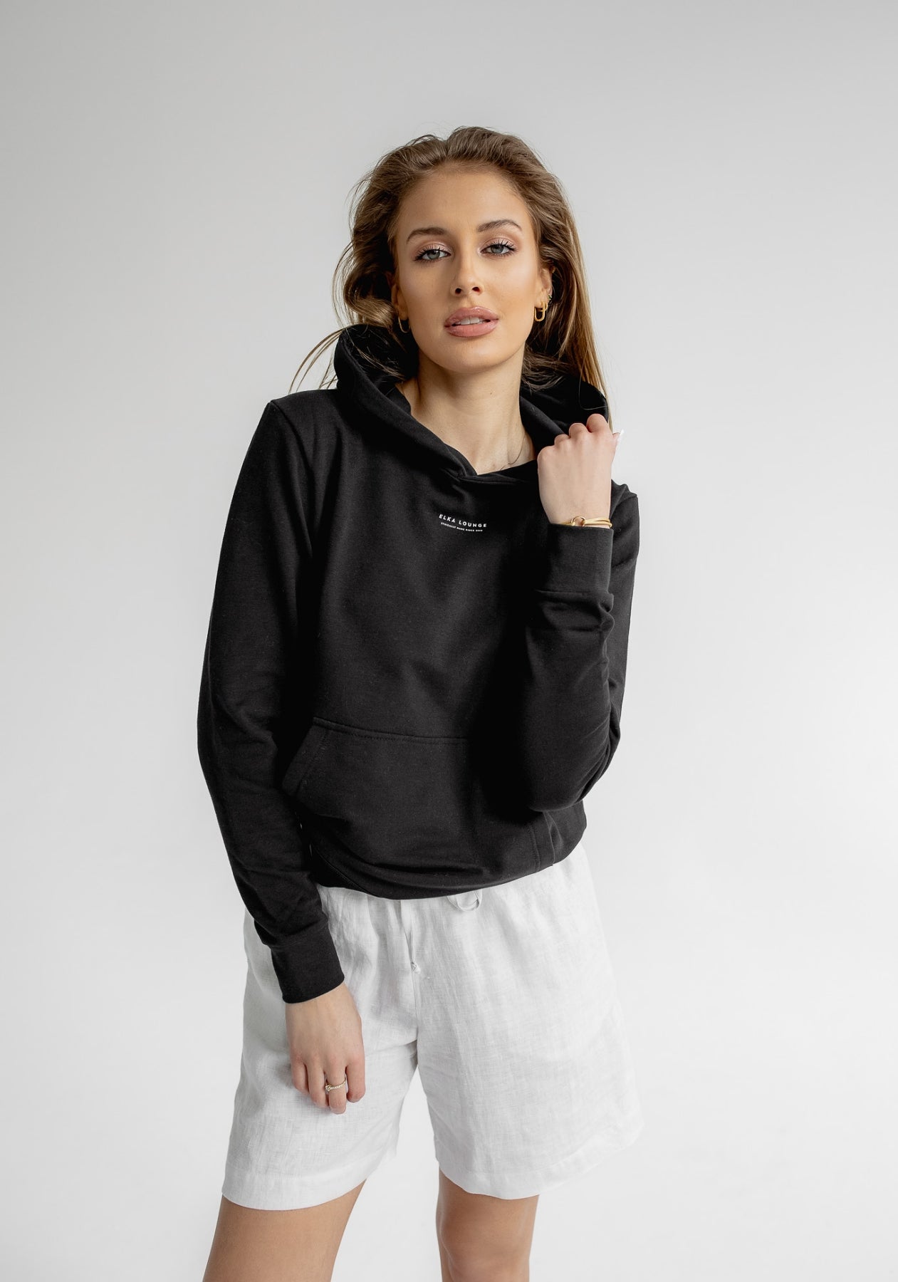 Women hoodie organic cotton Black - regular