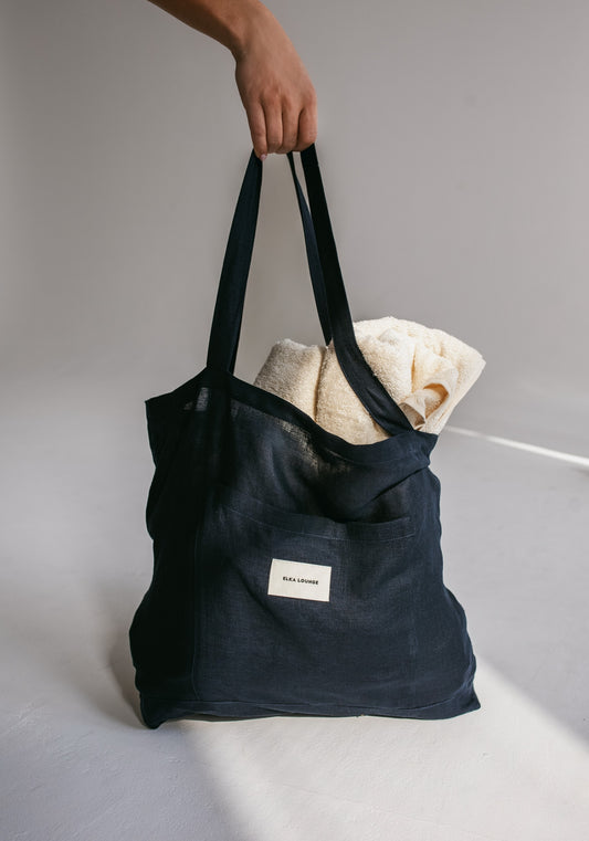 Linen bag Deep blue