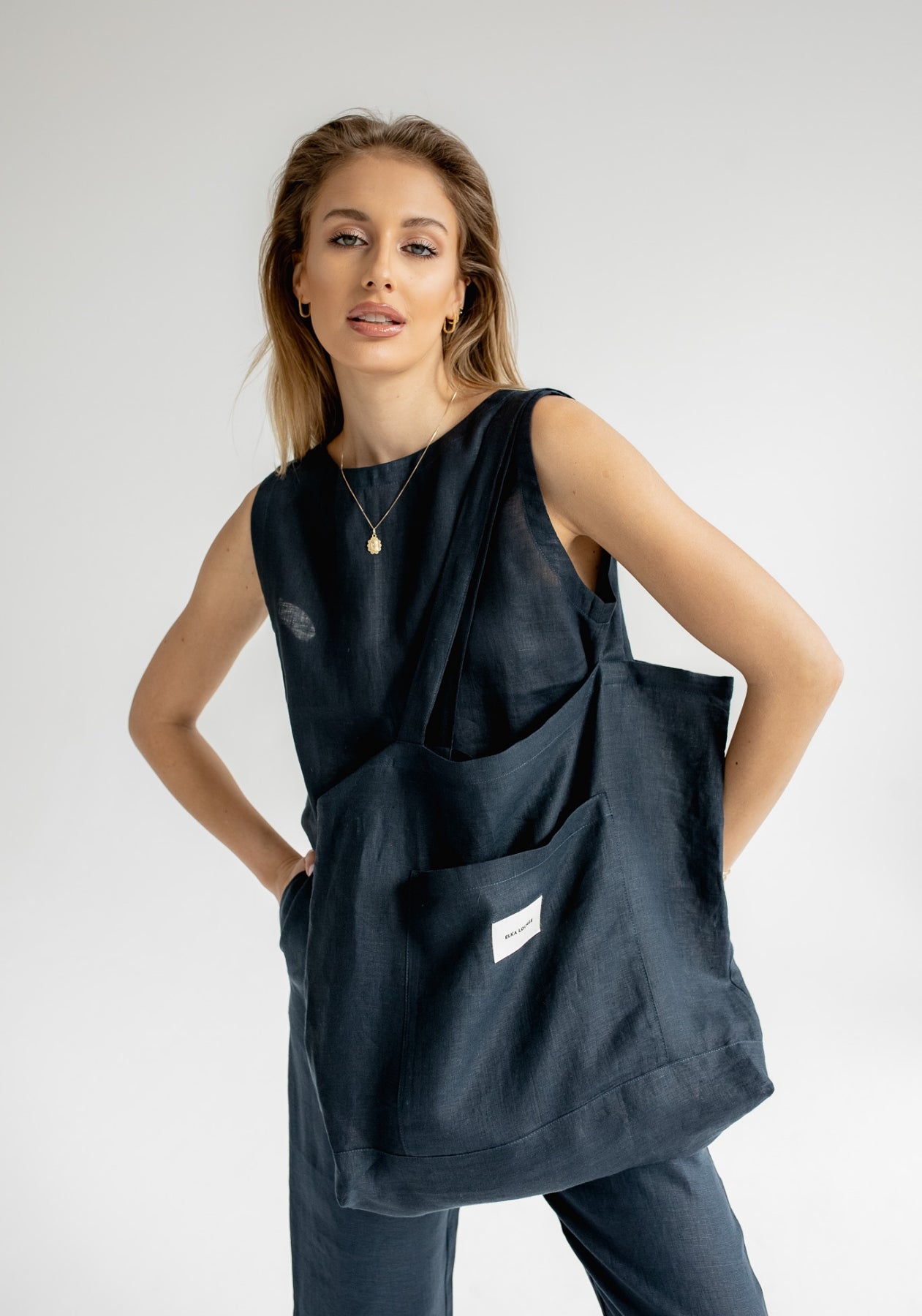 Linen bag Deep blue