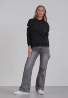 Women Sweatshirt organic cotton side slits - Loose fit