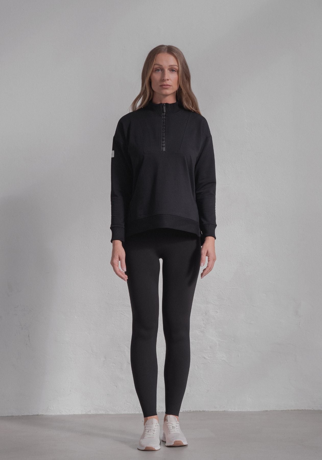 Dámska mikina Zip-up z biobavlny Black- loose fit