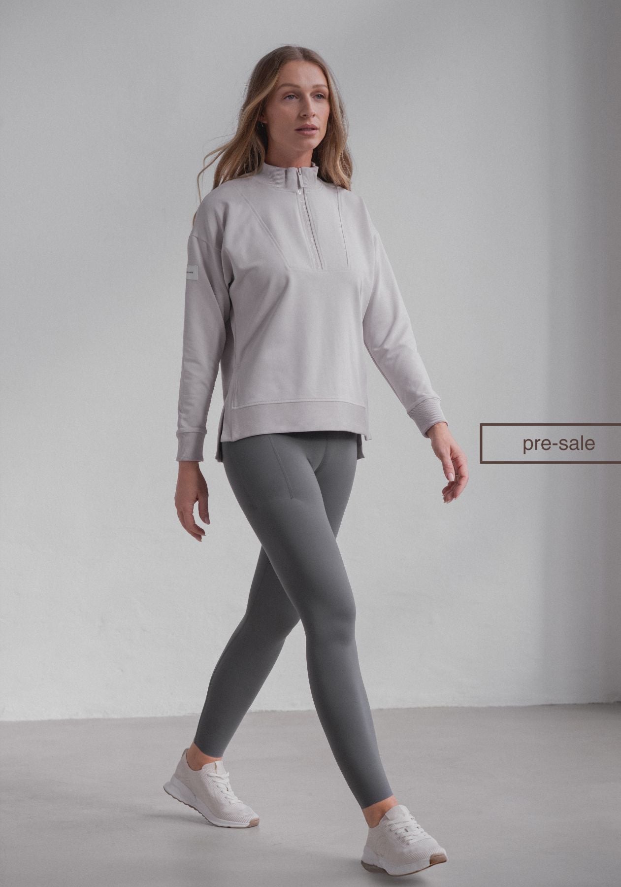 Dámska mikina Zip-up z biobavlny Pearl gray- loose fit