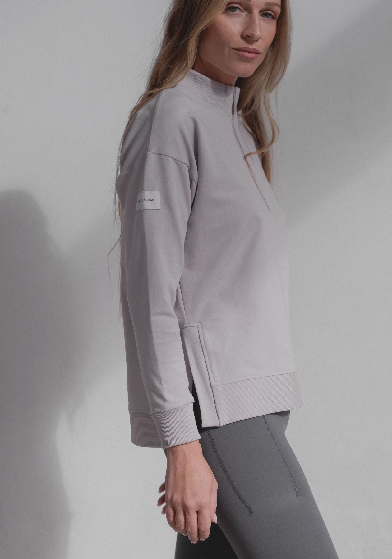 Dámska mikina Zip-up z biobavlny Pearl gray- loose fit