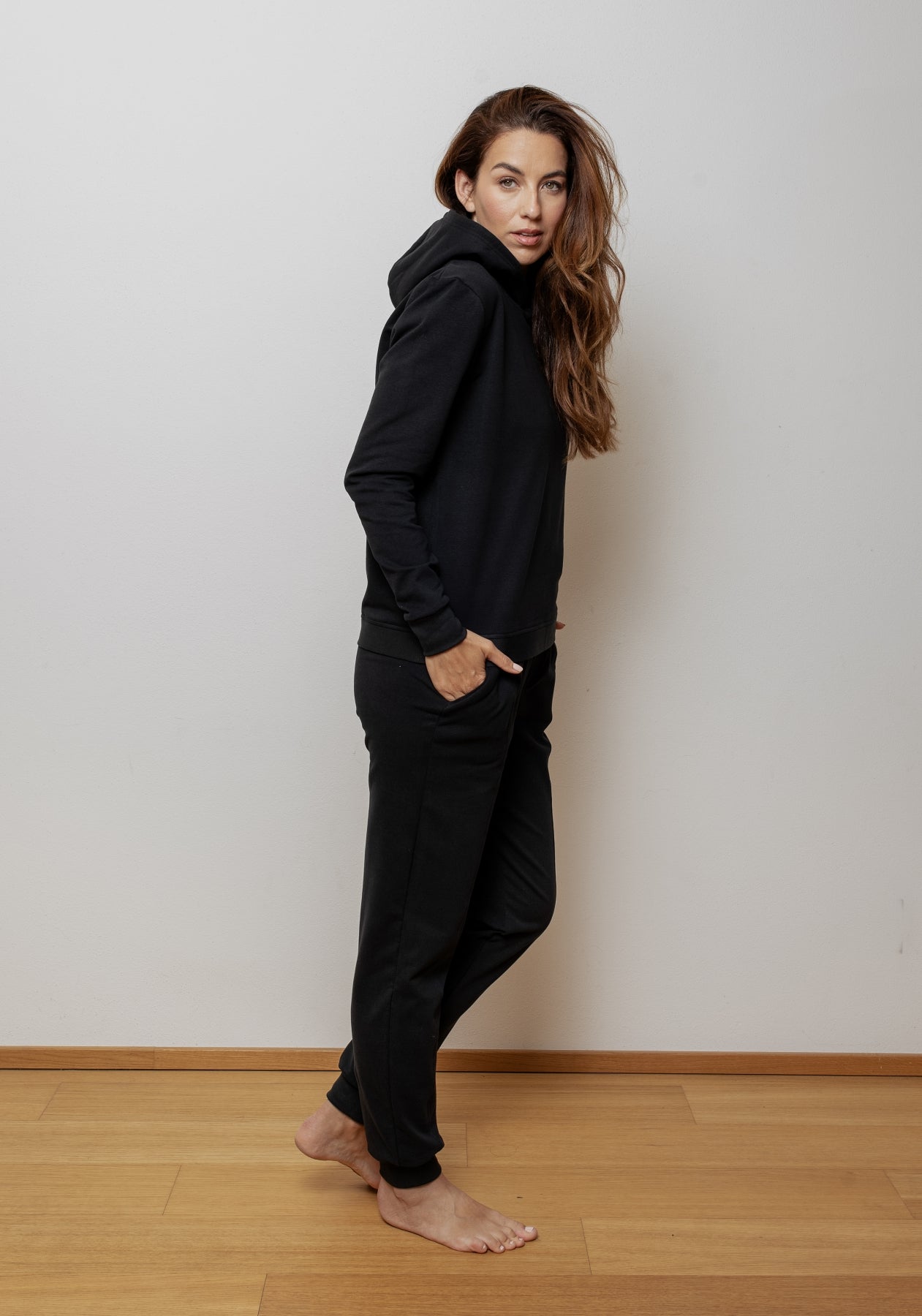 Women bluza bawełna organiczna Moss green brushed - regular update