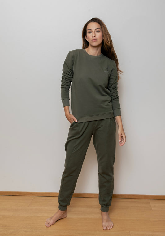 Women bluza bawełna organiczna brushed - regular