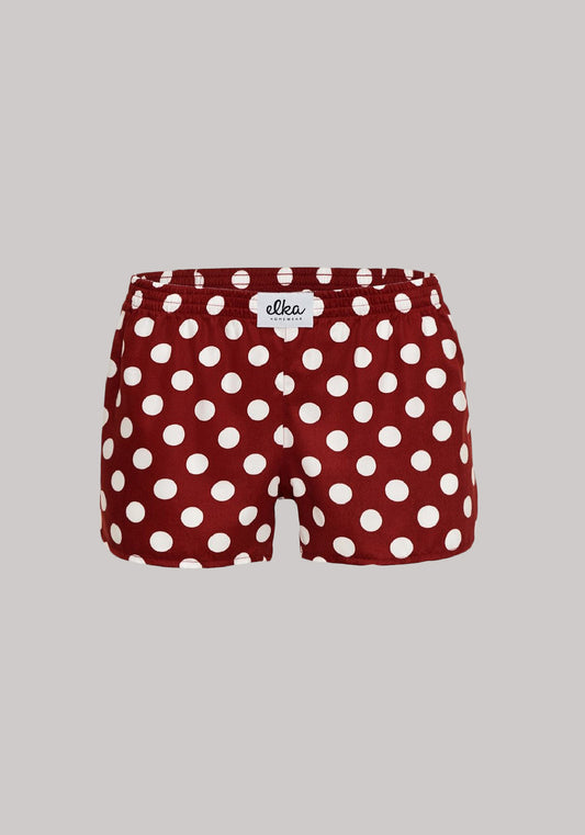 Women's shorts Claret with polka dots