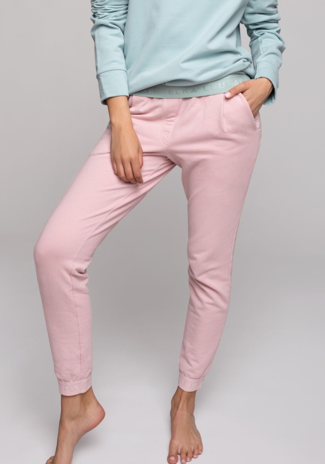 Women sweatpants organic cotton Bailet slipper-pink