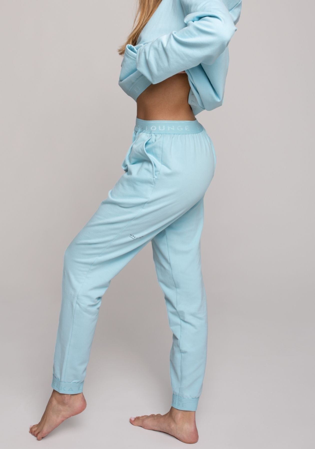 Women sweatpants organic cotton Sky blue