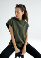 Women Sleeveless sweatshirt / vest organic cotton brushed - Oversized