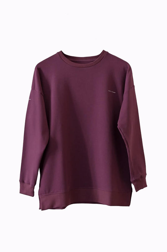Women bluza bez kaptura z bawełny organicznej Purple - Oversized