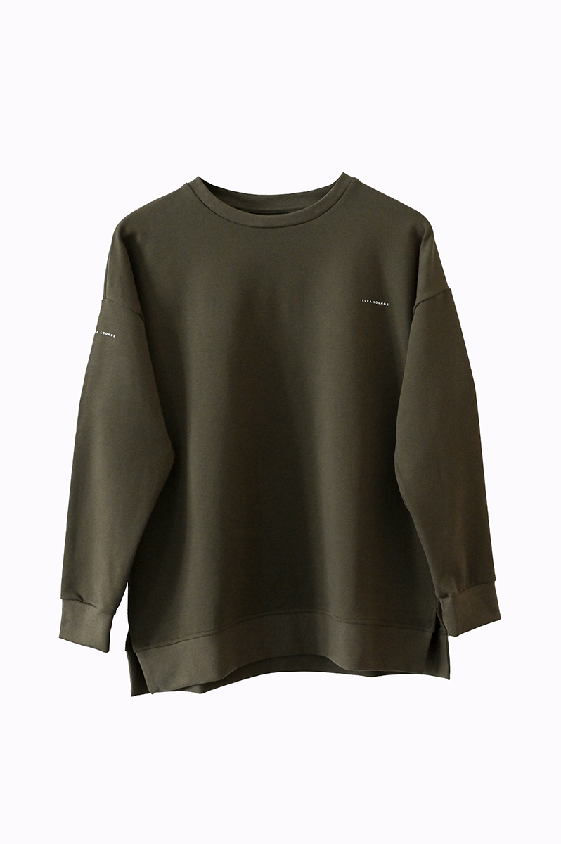 Dámska mikina bez kapucne z biobavlny brushed - Oversized