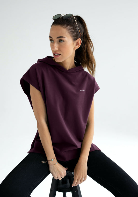 Women Bluza/kamizelka z bawełny organicznej Purple- Oversized